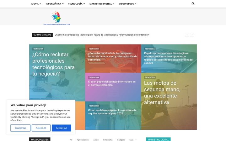 Ekrano kopija aplicacionesytecnologia.com