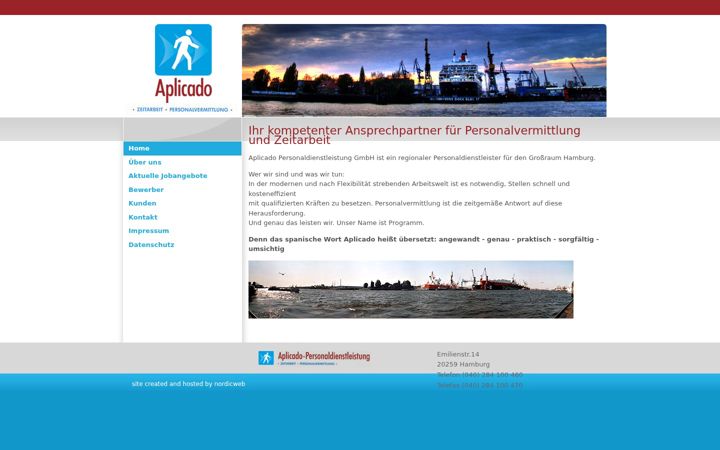 Screenshot of aplicado-personaldienstleistung.de