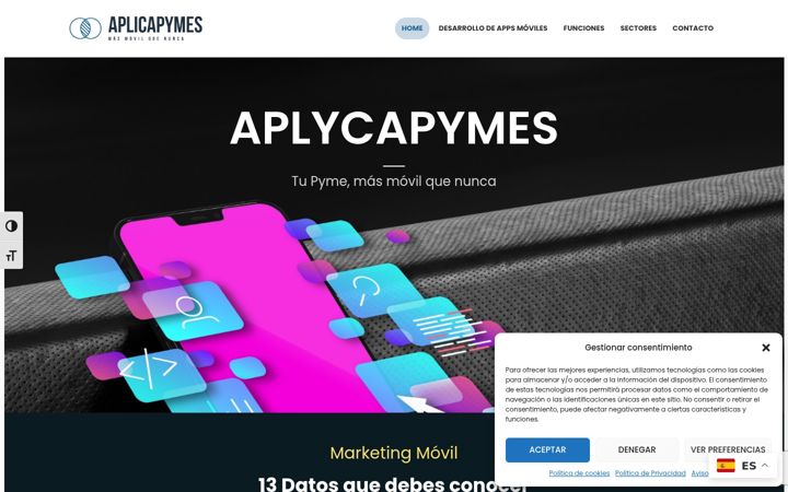 Screenshot stránky aplicapymes.com