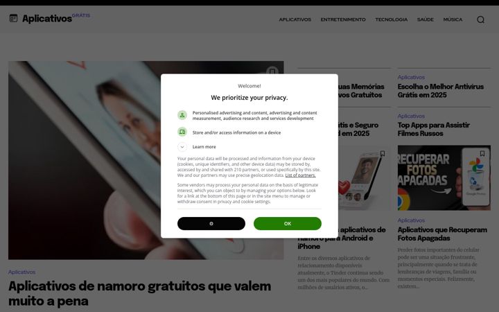 Ekraanipilt saidist aplicativosgratis.com
