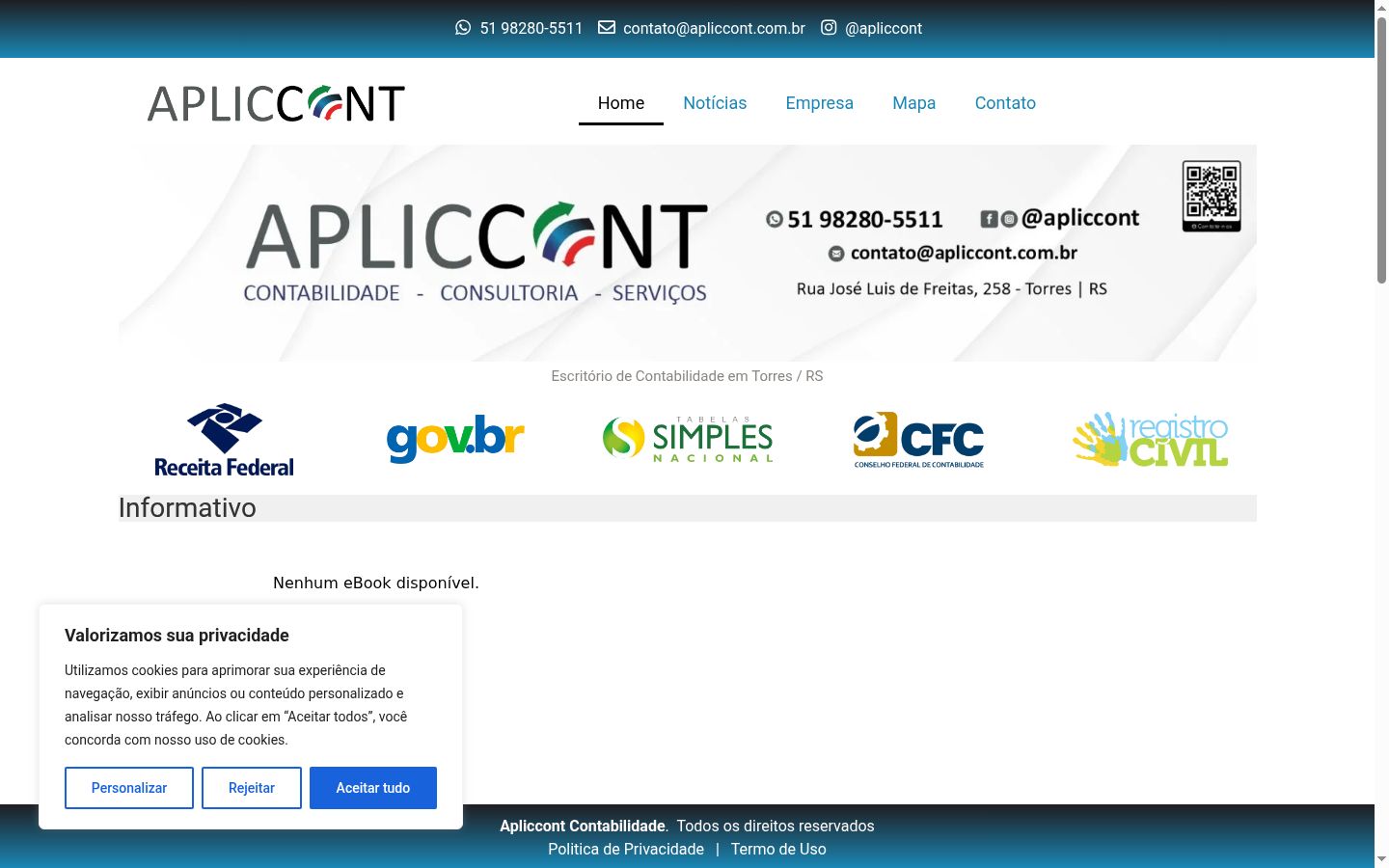 Screenshot des Einwilligungsbanners vor jeglicher Interaktion
