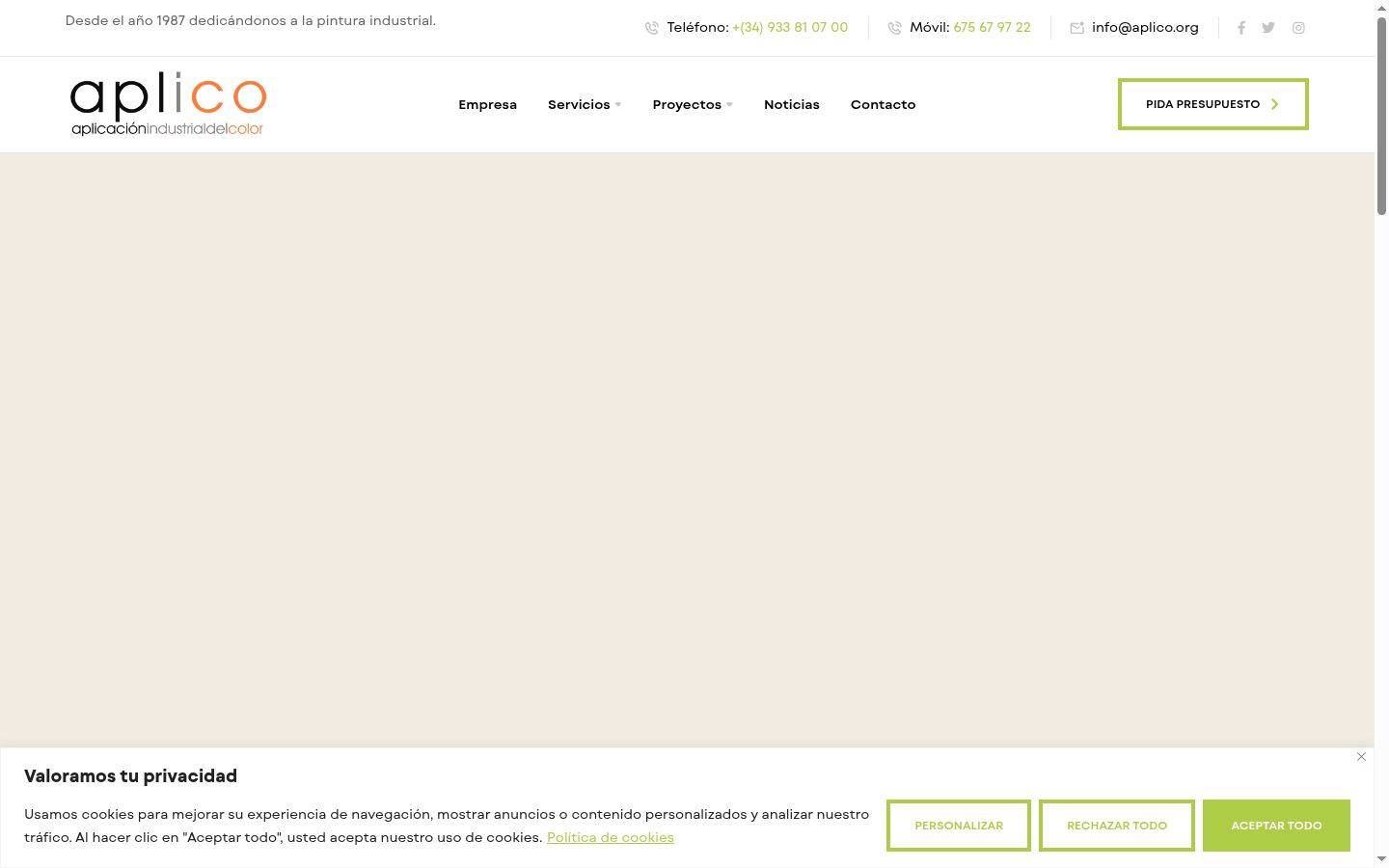Screenshot del banner di consenso mostrato prima di qualsiasi interazione