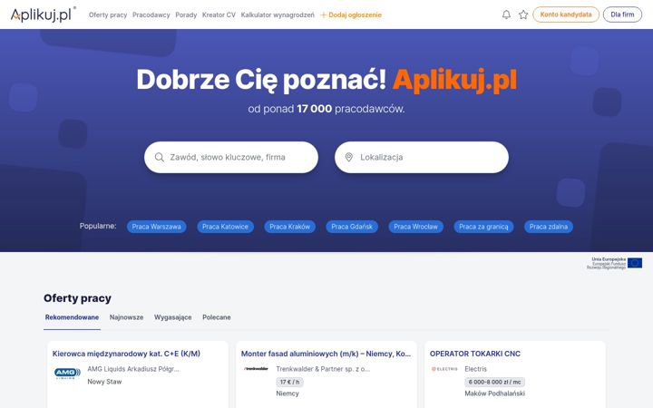 Screenshot of aplikuj.pl