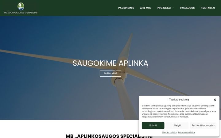 Screenshot von aplinkosaugosspecialistai.lt