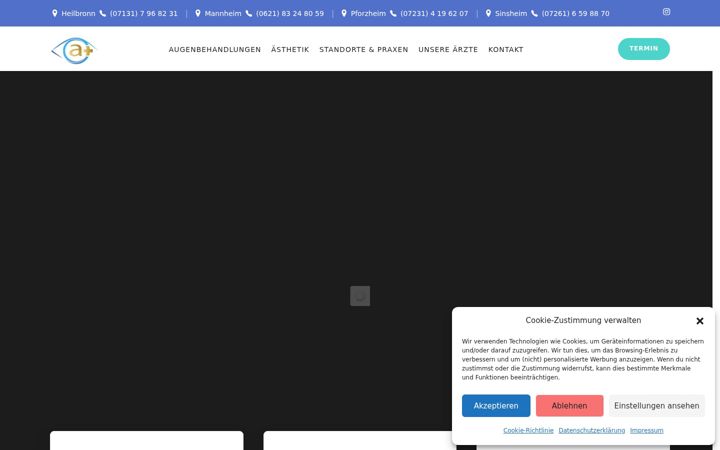 Screenshot of aplus-klinik.de