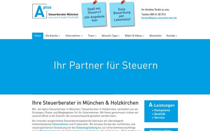 Screenshot of aplus-steuerberatung.de
