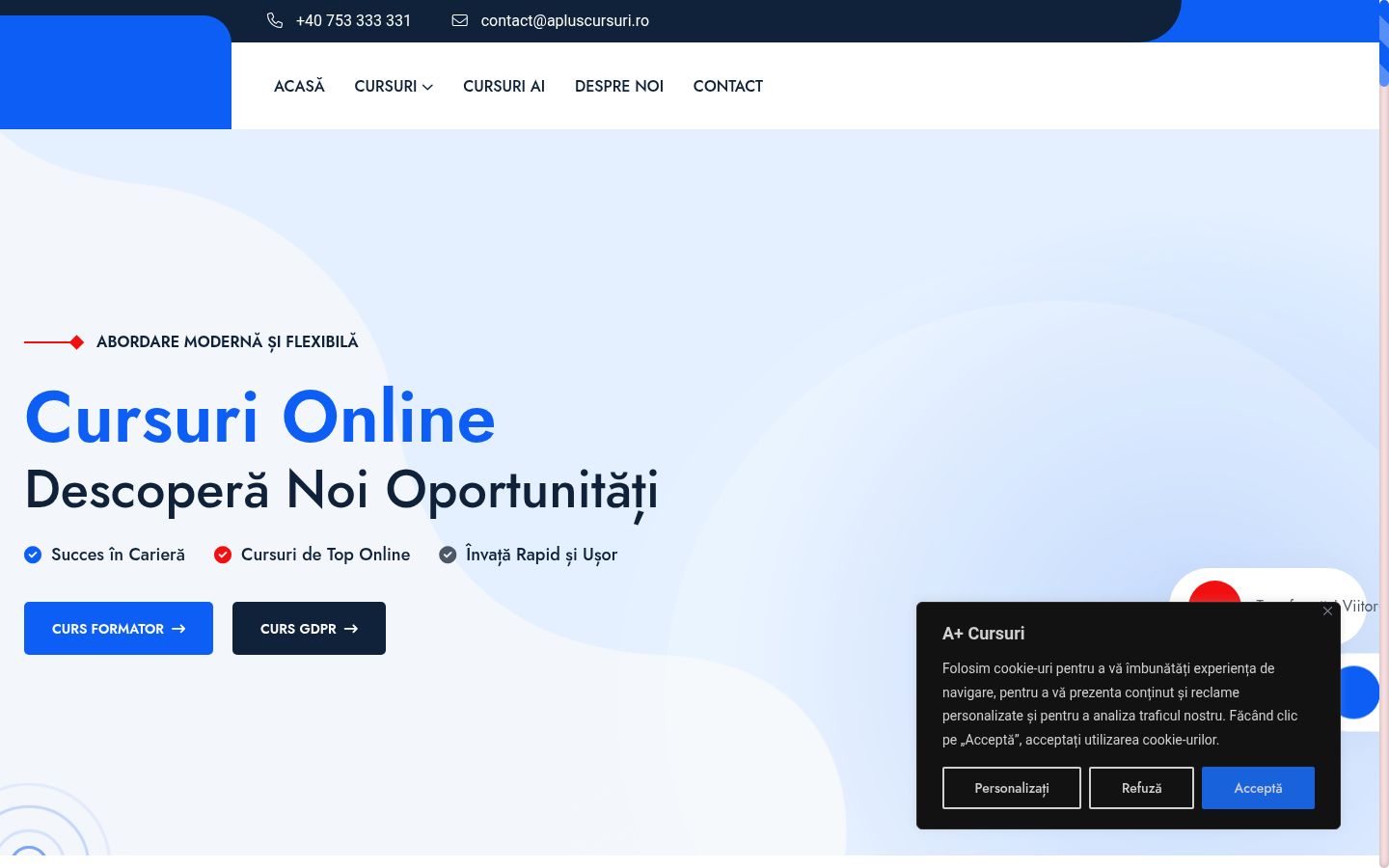 Screenshot του banner συγκατάθεσης που εμφανίστηκε πριν από οποιαδήποτε αλληλεπίδραση
