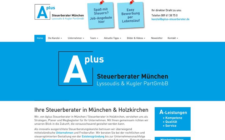 Screenshot of aplussteuerberatung.de