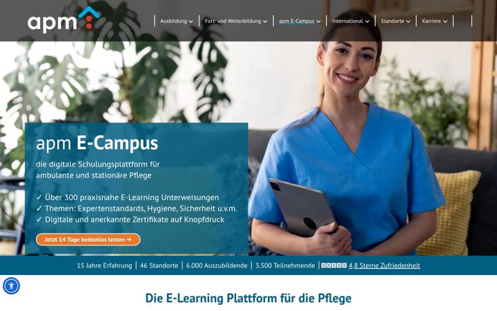 Screenshot ta' apm-ecampus.de