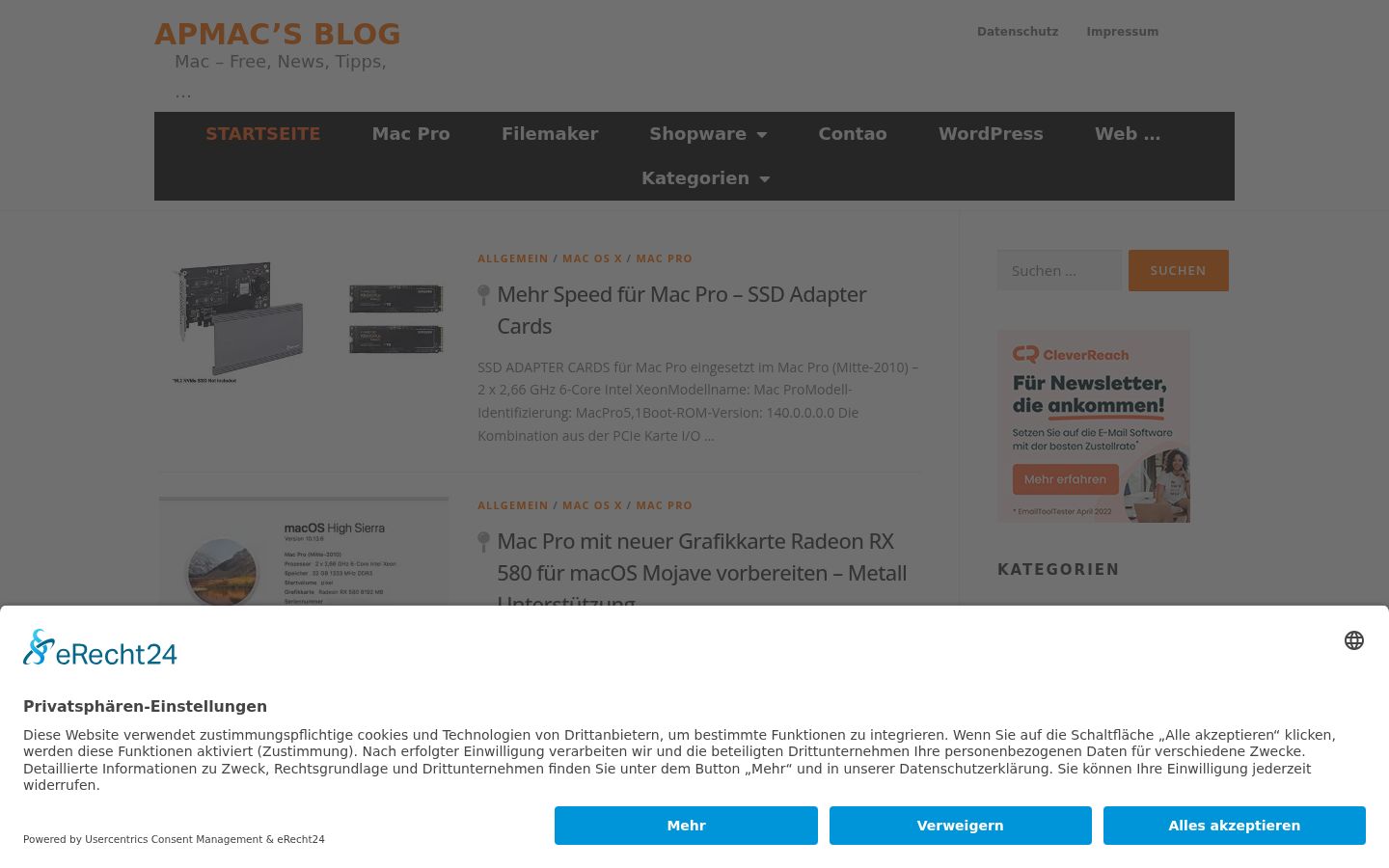Screenshot of the consent banner shown before any interaction