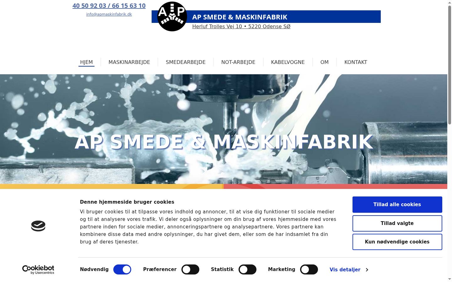 Skærmbillede af samtykkebanneret, som det blev vist før nogen interaktion
