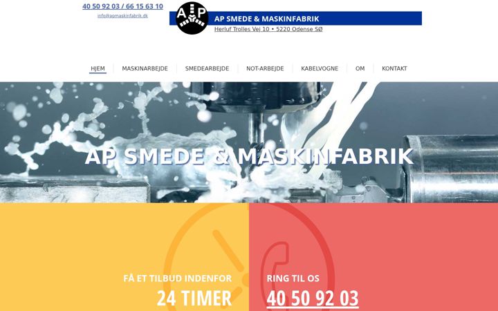 Screenshot di apmaskinfabrik.dk