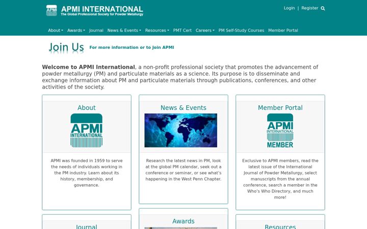Screenshot of apmiinternational.org