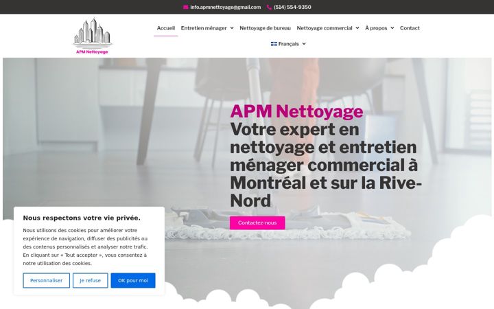 Ekraanipilt saidist apmnettoyage.ca
