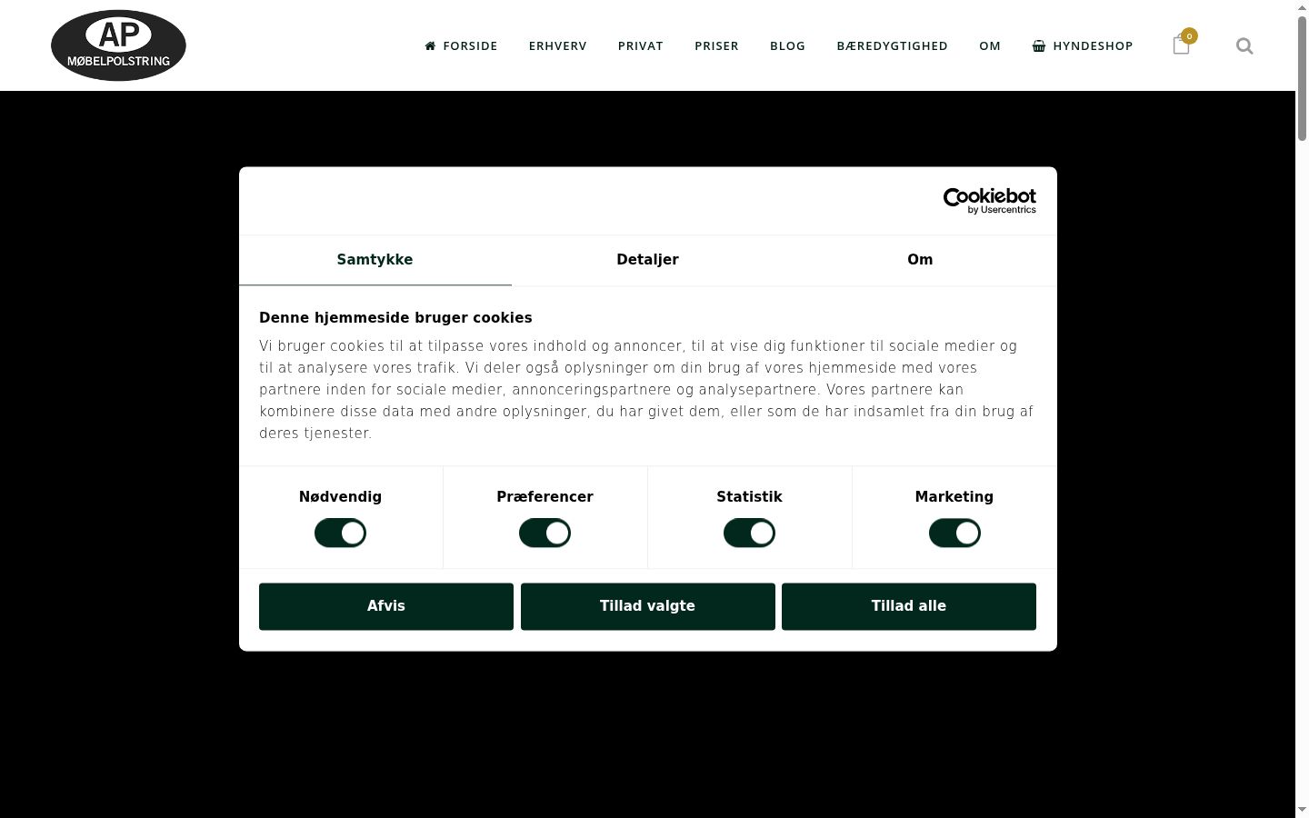 Screenshot del banner di consenso mostrato prima di qualsiasi interazione