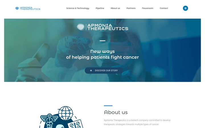 Screenshot of apmonia-therapeutics.com