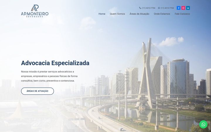 Screenshot of apmonteiroadvogados.com.br