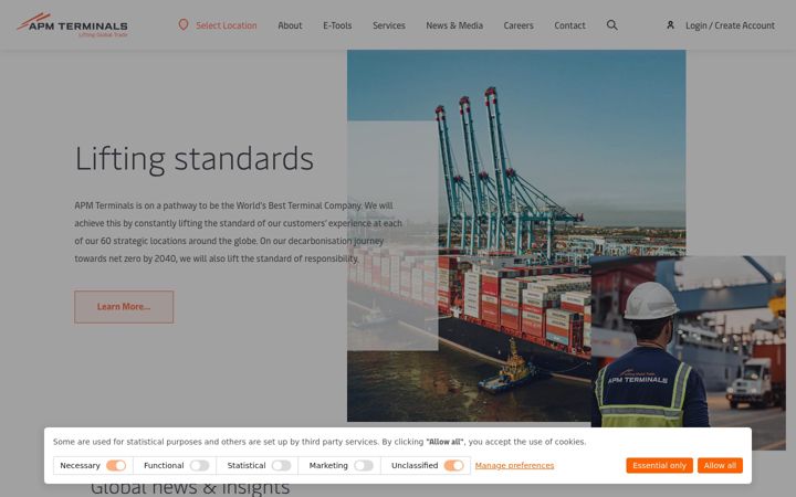 Screenshot von apmterminals.com