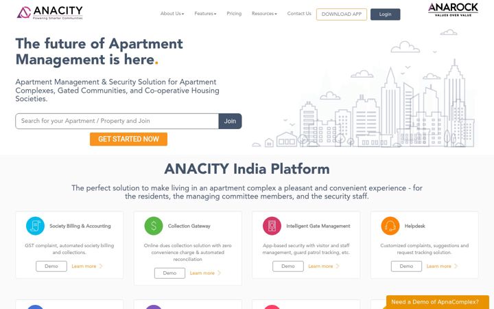 Screenshot of apnacomplex.com