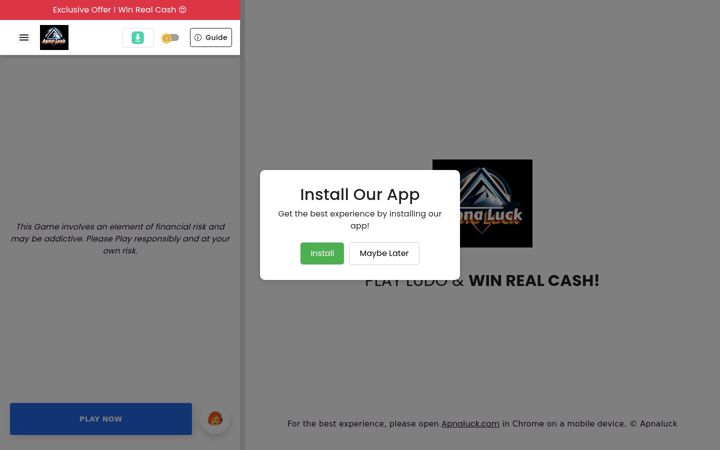 Screenshot of apnaluck.com