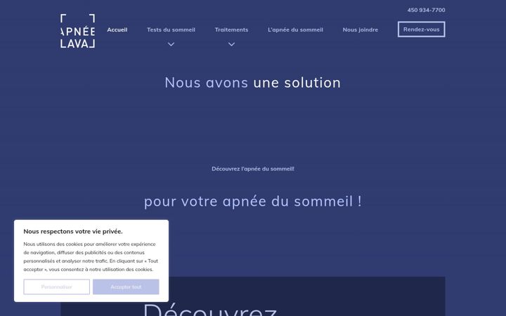 Screenshot of apneelaval.com