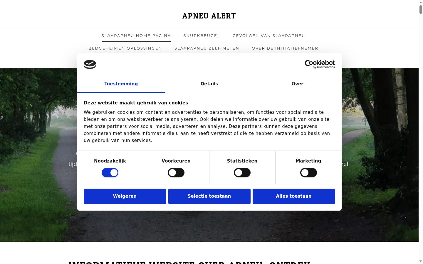 Screenshot del banner di consenso mostrato prima di qualsiasi interazione