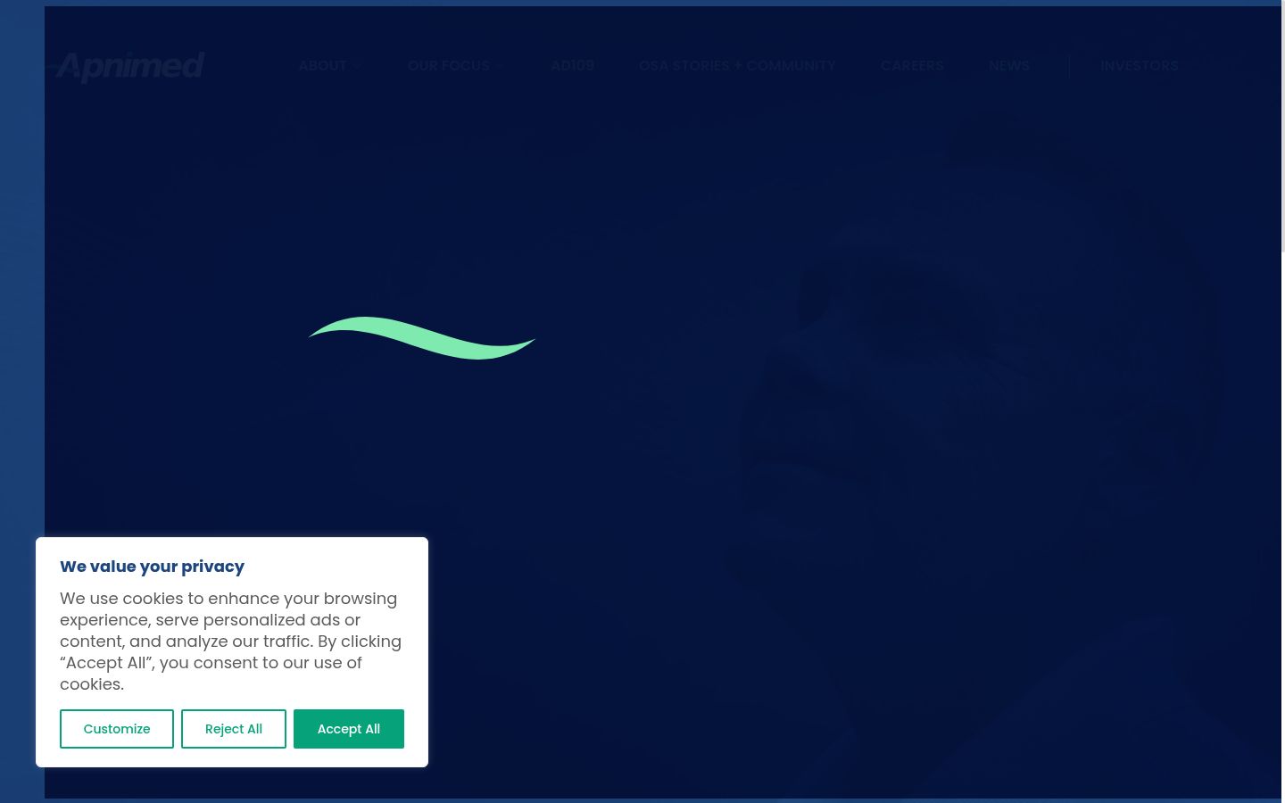 Screenshot of the consent banner shown before any interaction