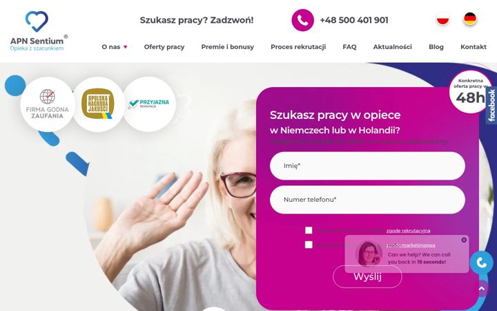 Screenshot του apnsentium.pl