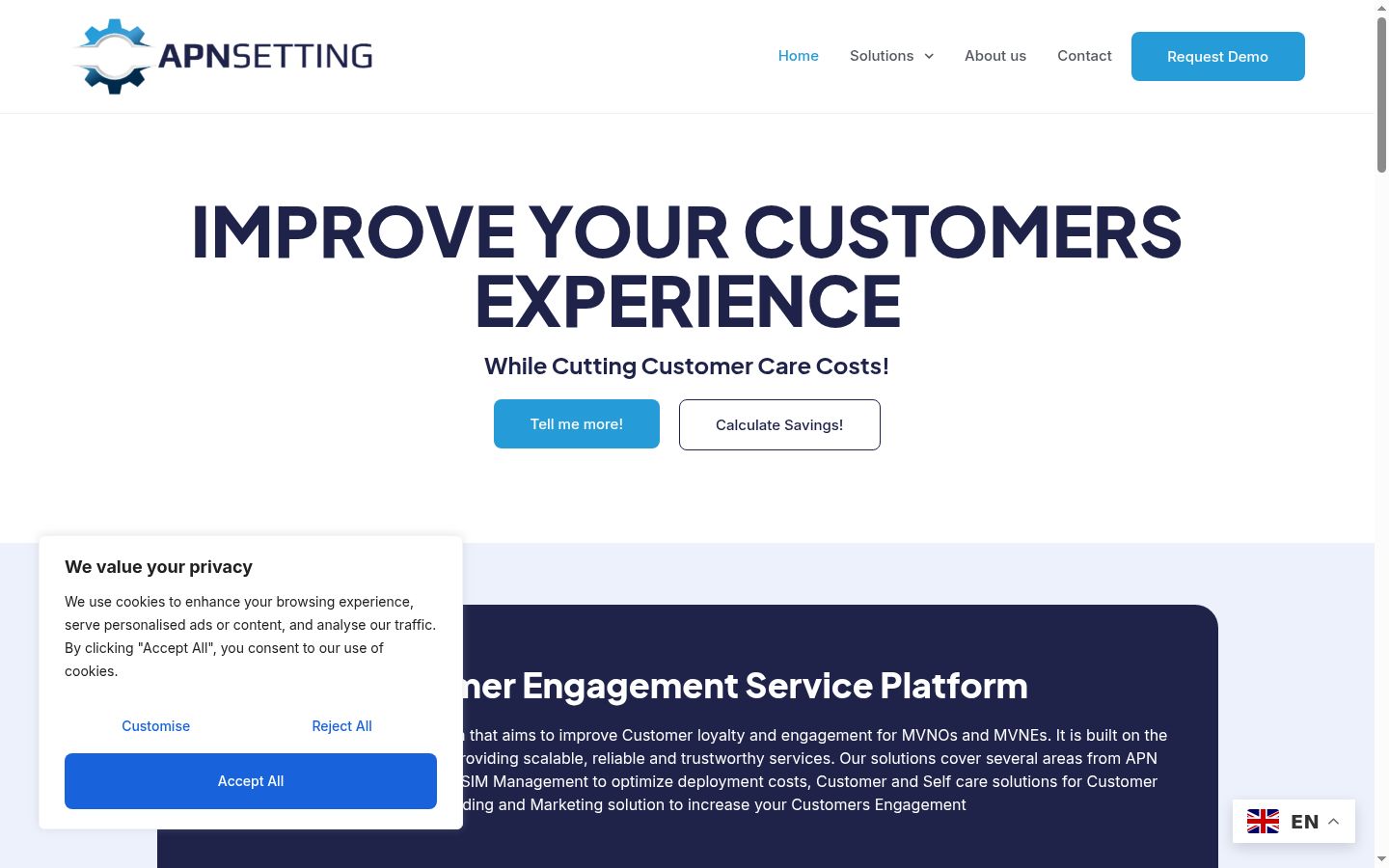 Screenshot of the consent banner shown before any interaction