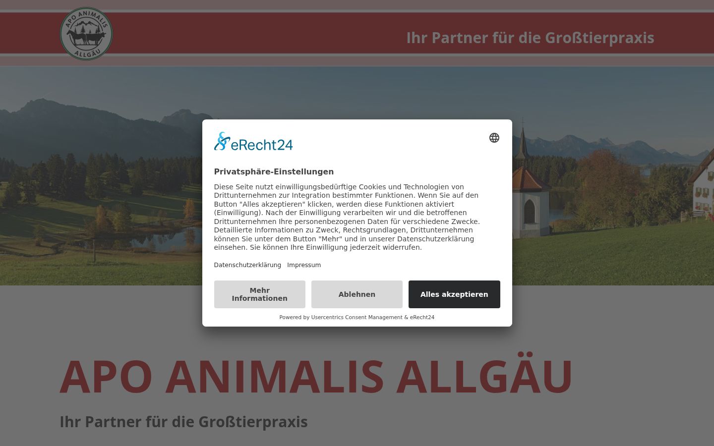Screenshot of the consent banner shown before any interaction