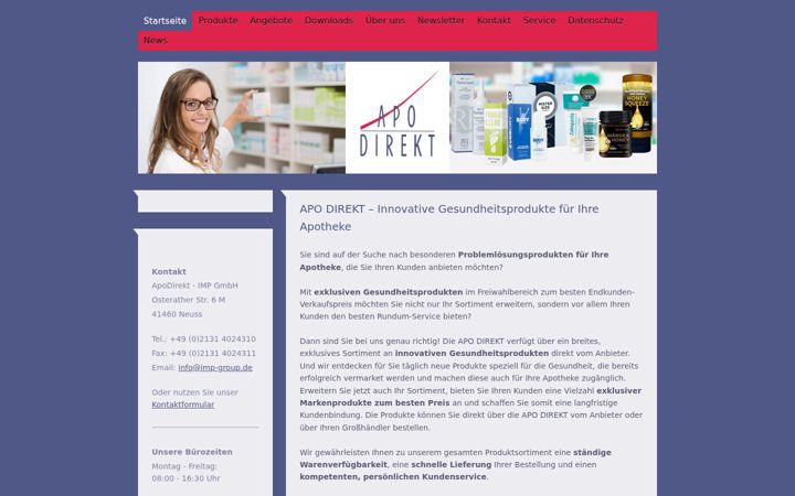 Екранна снимка на apo-direkt.de