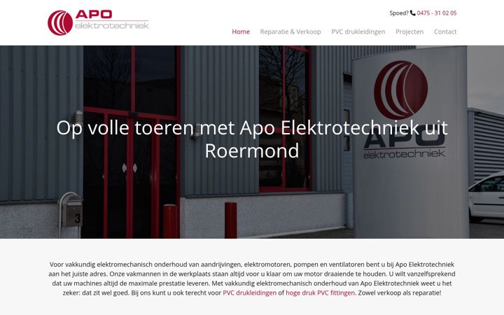 Screenshot of apo-elektrotechniek.nl