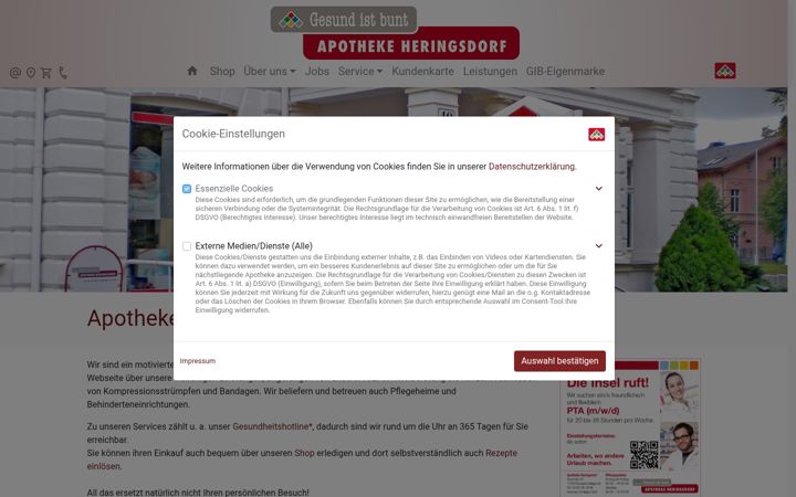 Screenshot of apo-heringsdorf.de
