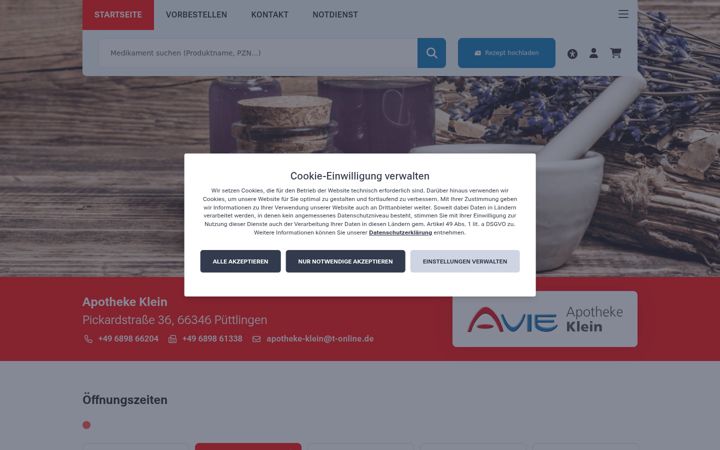 Screenshot of apo-klein.de