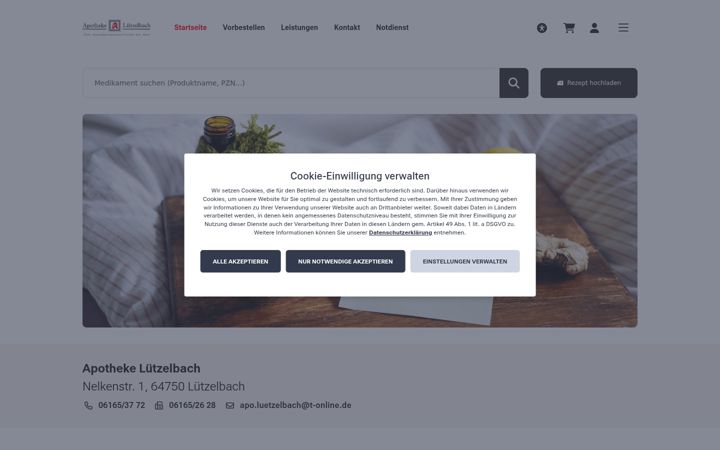 Screenshot of apo-luetzelbach.de