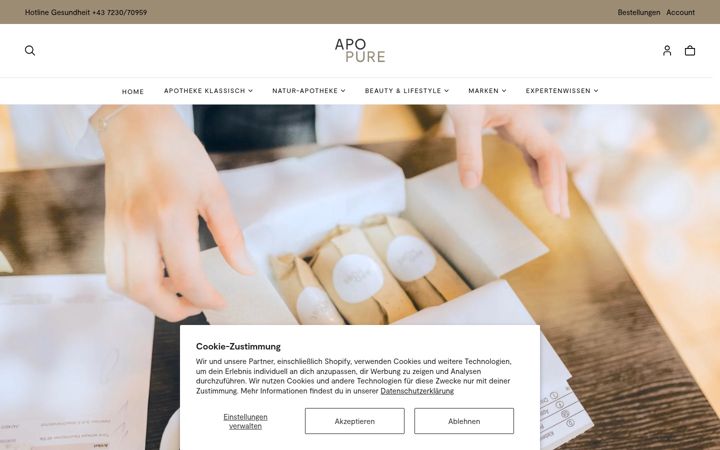 Screenshot von apo-pure.at