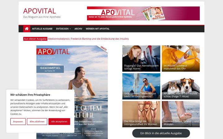 Screenshot of apo-vital.at