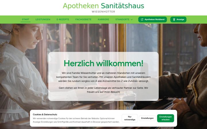 Screenshot of apo-wiesenhuetter.de