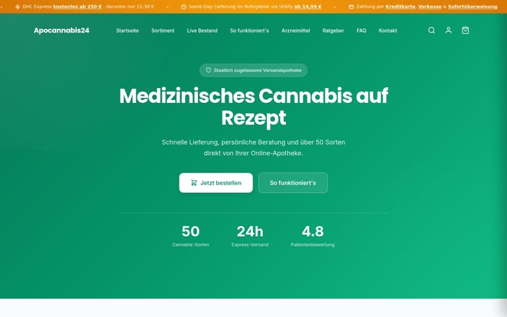 Screenshot of apocannabis24.de