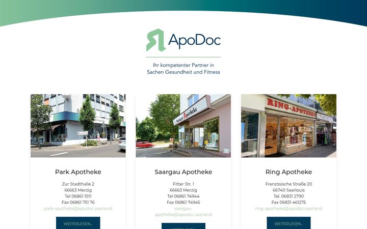 Screenshot of apodoc.saarland