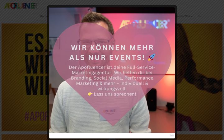 Screenshot of apofluencer.de