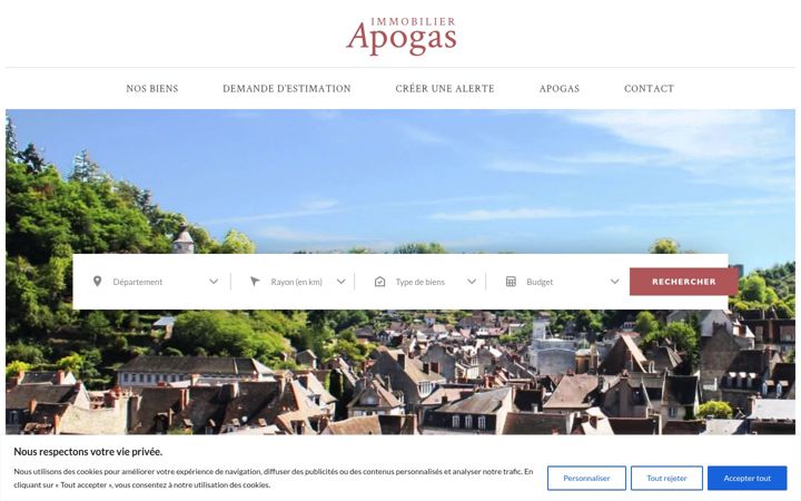 Snímek obrazovky apogas-immobilier.fr