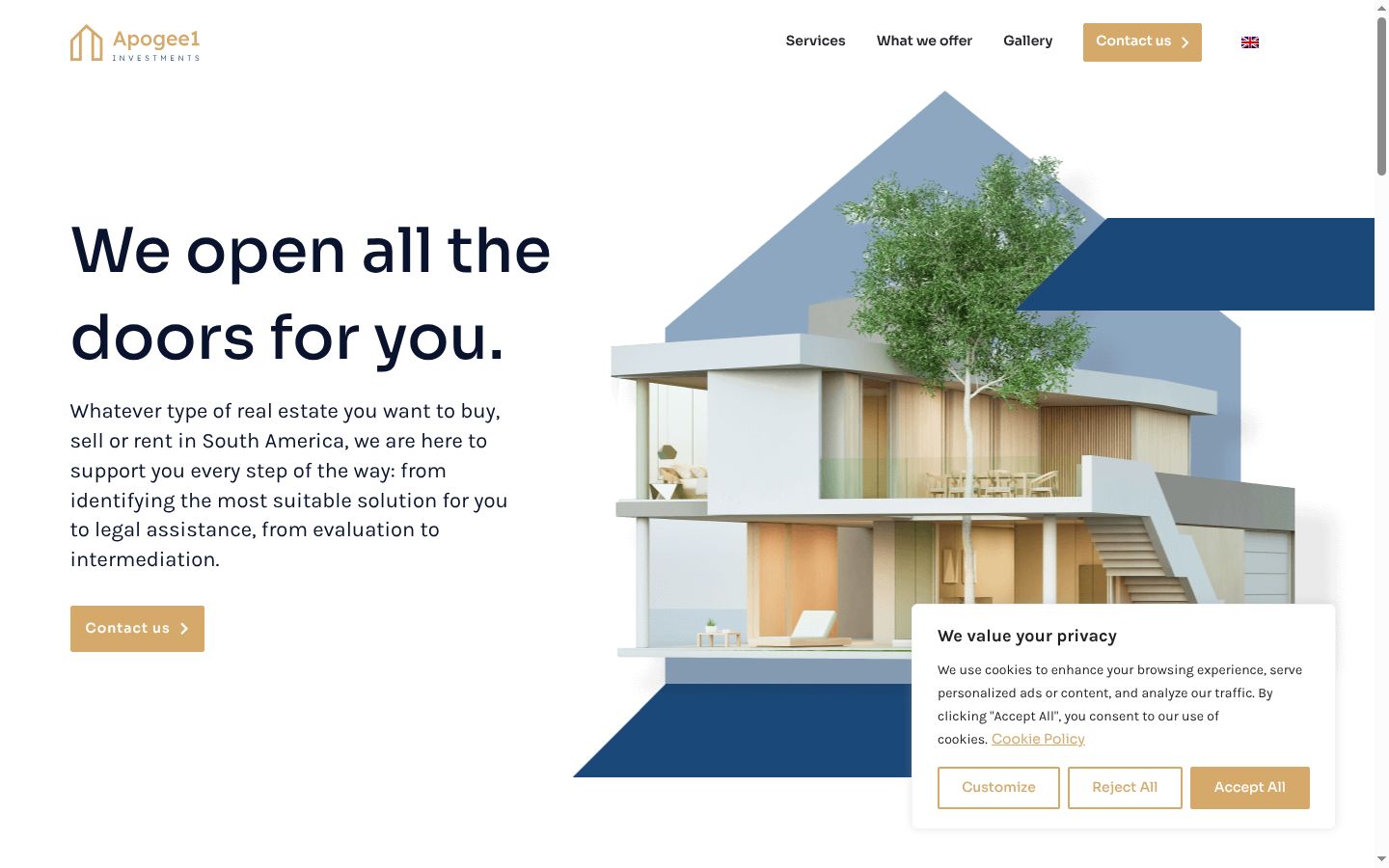 Screenshot of the consent banner shown before any interaction