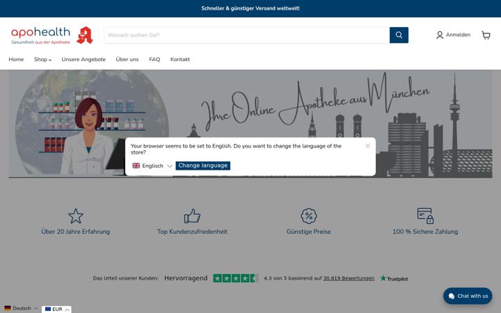 Screenshot of apohealth.de