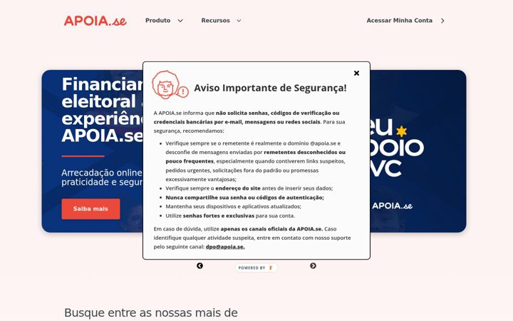 Screenshot of apoia.se