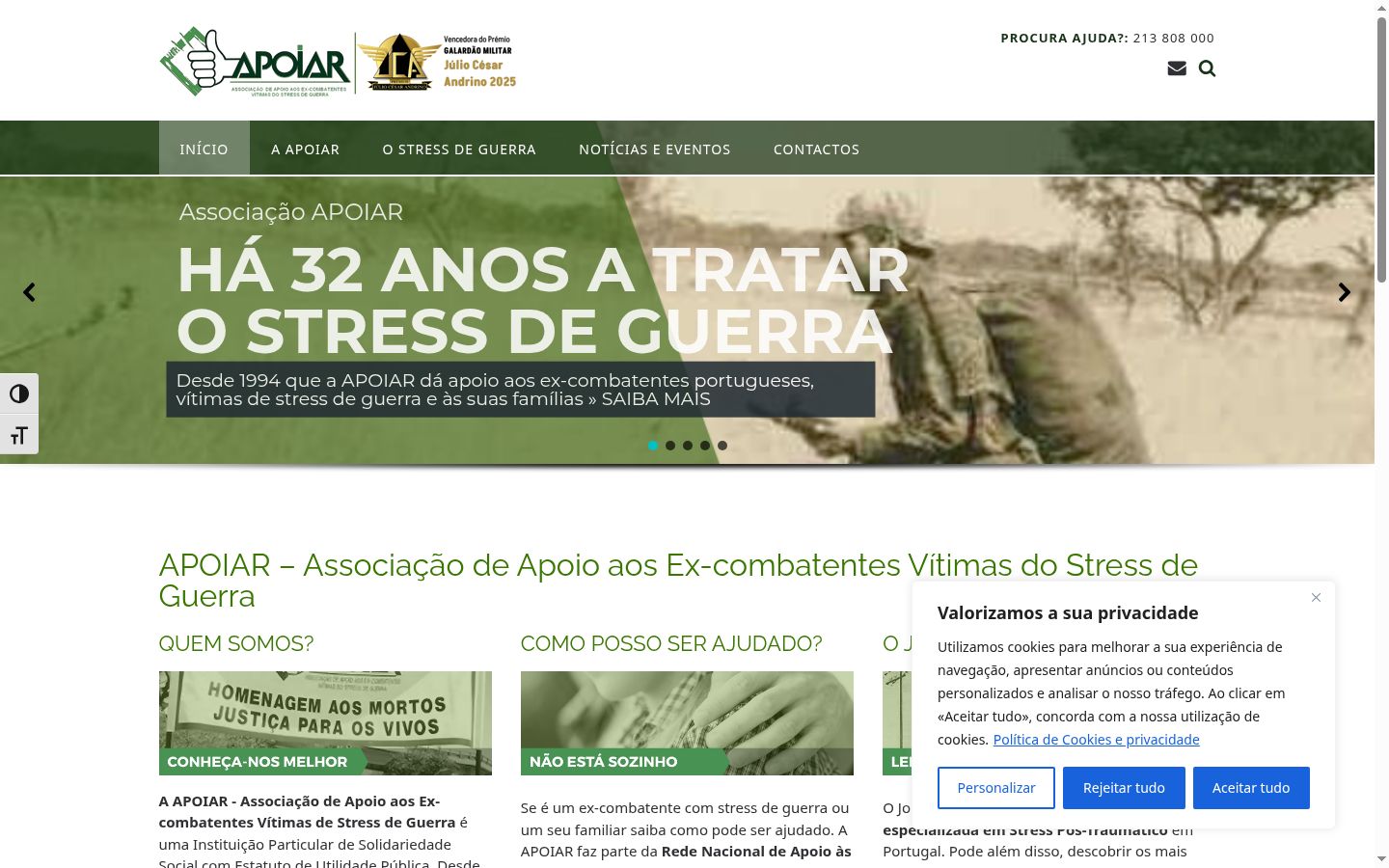 Captura de pantalla del banner de consentimiento mostrado antes de cualquier interacción