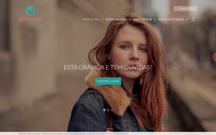 Screenshot ta' apoioavida.pt