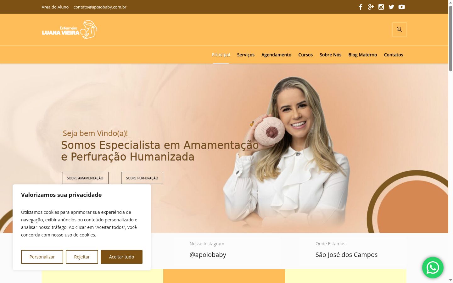 Captura de pantalla del banner de consentimiento mostrado antes de cualquier interacción