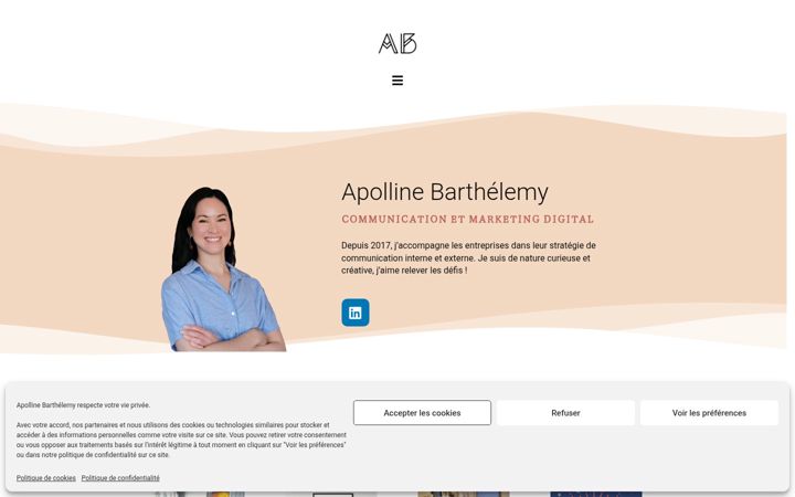Screenshot of apollinebarthelemy.fr