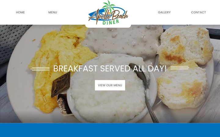 Screenshot of apollobeachdiner.com